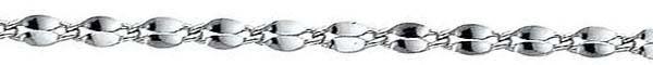 14k White Gold Hollow Mirror Chain