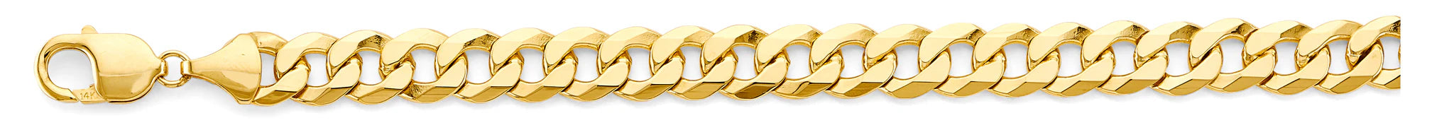 Yellow Gold Bevelled Curb Chain