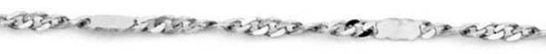 14k White Gold Singapore Chain