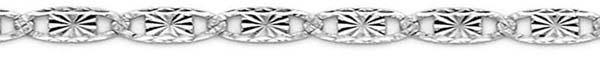 14K White Gold D/C Valentino Chain