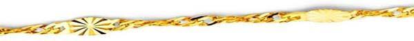 14k Gold D/C Singapore Chain