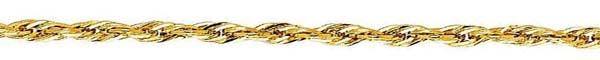 14k Gold Hollow D/C Rope Chain