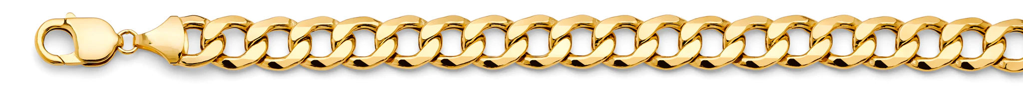 Yellow Gold Hollow Bevelled Curb Chain