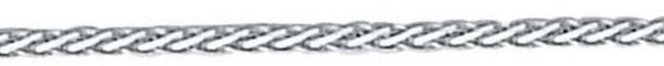 14k White Gold Round D/C Wheat Chain