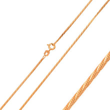 Load image into Gallery viewer, Italian Sterling Silver Rose Gold Plated Snake Diamond Cut Slash Chain 020-0.8 mm with Spring Clasp Closure