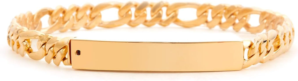 14K Yellow Gold 7mm Miami Cuban Link ID Bracelet