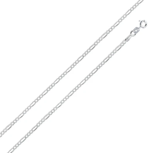 Load image into Gallery viewer, Italian Solid Sterling Silver Fancy Figaro Link Chain 050 - 1.8mm Nickel Free Necklace with Spring Ring Clasp Closure