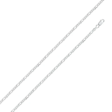 Load image into Gallery viewer, Italian Solid Sterling Silver Figaro Link Chain 080 - 3MM Nickel Free Necklace with Lobster Claw Clasp Closure