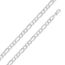 Load image into Gallery viewer, Italian Solid Sterling Silver Figaro Link Chain 220 - 9mm Nickel Free Necklace with Lobster Claw Clasp Closure