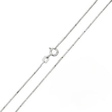 Load image into Gallery viewer, Italian Solid Sterling Silver Fancy 8 Sided Diamond Cut Snake Chain 020 - 0.7mm Elegant Nickel Free Necklace with Lobster Claw Clasp Closure