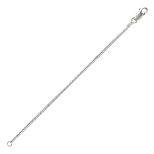 Italian Solid Sterling Silver Round Snake Chain 020 - 1mm Nickel Free Chain with Lobster Claw Clasp Closure