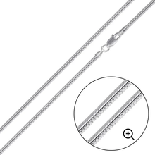 Load image into Gallery viewer, Italian Solid Sterling Silver Round Snake Chain  040 - 1.5mm Elegant Nickel Free Necklace with Lobster Claw Clasp Closure