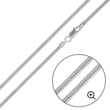 Load image into Gallery viewer, Italian Solid Sterling Silver Round Snake Chain 060 -2.1mm Elegant Nickel Free Necklace with Lobster Claw Clasp Closure