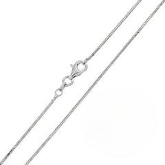 Italian Solid Sterling Silver Rhodium Plated Round Snake Chain 020 - 0.9mm Elegant Nickel Free Necklace with Spring Ring Clasp Closure