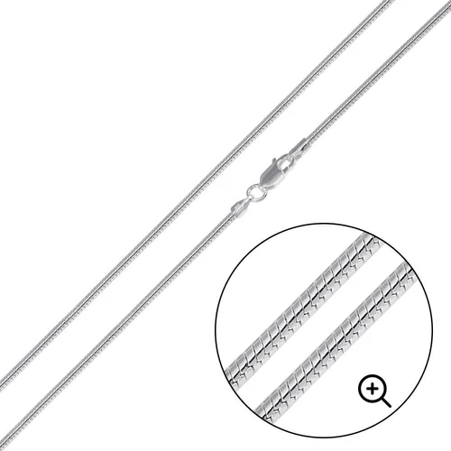 Italian Solid Sterling Silver Rhodium Plated Round Snake Chain 025 - 1.1mm Elegant Nickel Free Necklace with Lobster Claw Clasp Closure