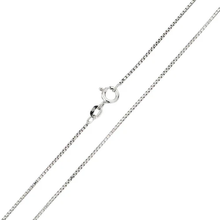 Load image into Gallery viewer, Italian Solid Sterling Silver Box Chain 022-1.1 mm with Lobster Clasp, Length 20"