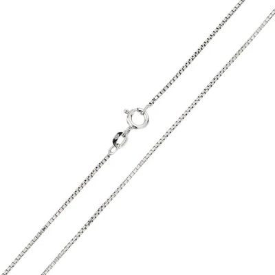 Italian Solid Sterling Silver Box Chain 022-1.1 mm with Lobster Clasp, Length 20