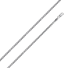 Italian Solid Sterling Silver Box Chain 026 - 1.4 mm with Lobster Clasp