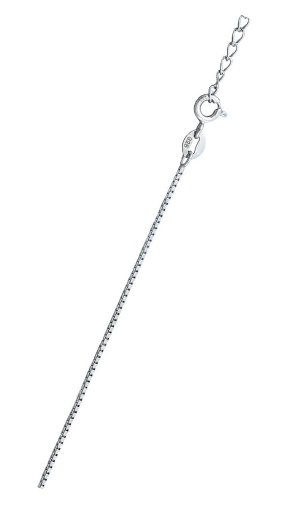 Sterling Silver Rhodium Plated 1mm Box Chain