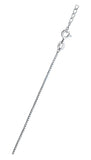 Sterling Silver Rhodium Plated 1mm Box Chain