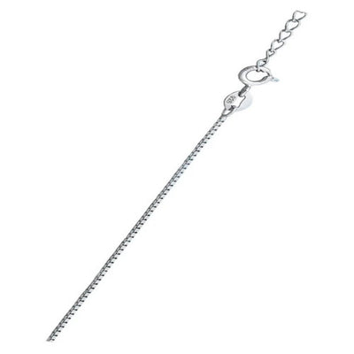 Sterling Silver Rhodium Plated 1mm Box Chain