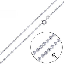 Load image into Gallery viewer, Sterling Silver Italian Solid Round Bead/Ball Chain 150 - 1.5mm Nickel Free Necklace with Spring Clasp Closure