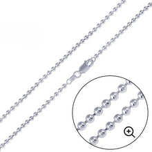 Load image into Gallery viewer, Sterling Silver Italian Solid Classy Round Bead/Ball Chain 180 - 1.8mm Nickel Free Necklace with Spring Clasp Closure