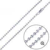 Sterling Silver 3MM Italian Bead Chain with Lobster Clasp Closure