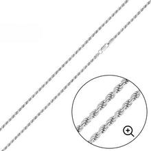 Load image into Gallery viewer, Italian Solid Sterling Silver Rope Chain 040 - 1.8MM Nickel Free Necklace with Lobster Claw Clasp Closure