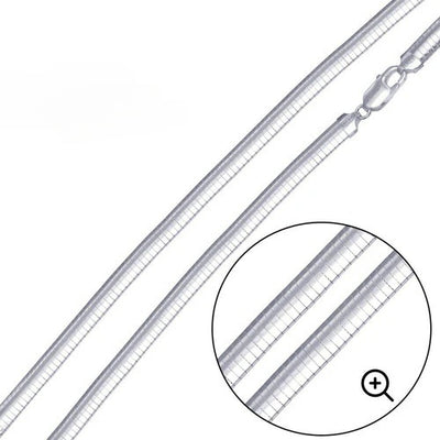 Sterling Silver Italian Solid Round Omega Chain 150 - 1.5mm Nickel Free Necklace with Lobster Claw Clasp Closure