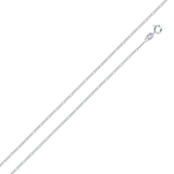 Italian Solid Sterling Silver Figaro Link Chain 035-1 mm with Spring Ring Clasp Closure