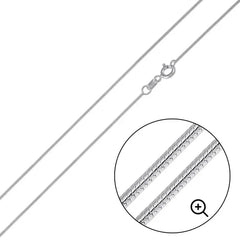 Italian Solid Sterling Silver Round Snake Chain 010 - 0.8mm Elegant Nickel Free Necklace with Lobster Clasp Closure, Length 14