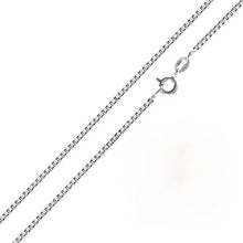 Load image into Gallery viewer, Italian Solid Sterling Silver 8 Sided Diamond Cut Box Chain 019- 1MM with Spring Lock Clasp Closure