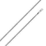 Italian Solid Sterling Silver Box Chain 028- 1.6mm with Lobster Clasp, Length 20