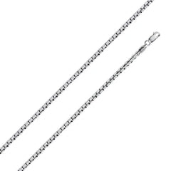 Italian Solid Sterling Silver Box Chain 028- 1.6mm with Lobster Clasp, Length 20