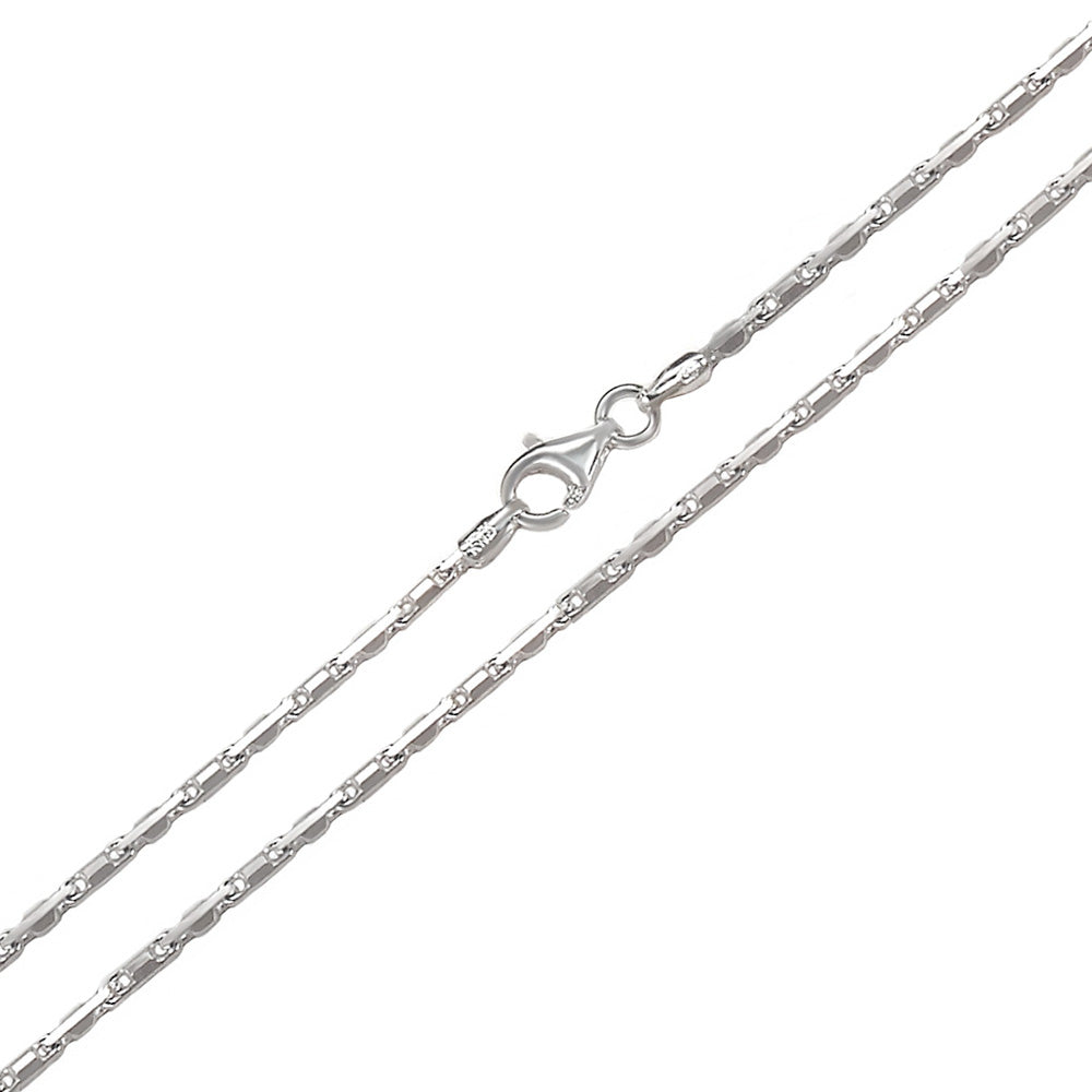 Italian Sterling Silver 8- 2 mm Heshe Chain