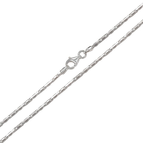 Italian Sterling Silver 8- 2 mm Heshe Chain