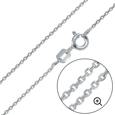 Italian Sterling Silver Cable Chain 040- 1.4 mm with Spring Ring Clasp Closure