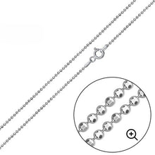 Load image into Gallery viewer, Sterling Silver Italian Solid Diamond Cut Bead Chain 120 - 1.2 MM Luxurious Nickel Free Necklace with Spring Clasp Closure