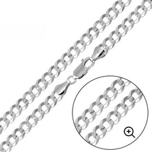 Load image into Gallery viewer, Sterling Silver Italian 200-8MM Flat Curb Chain