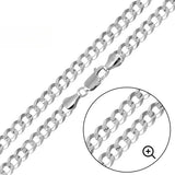 Sterling Silver Italian 200-8MM Flat Curb Chain