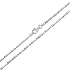 Italian Sterling Silver 12- 3.2 mm Heshe Chain