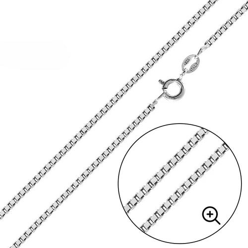 Italian Solid Sterling Silver 8 Sided Diamond Cut Box Chain 024- 1.2MM with Lobster Clasp Closure