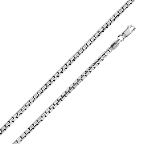 Sterling Silver Round Box 050-.85mm Chain with Spring Clasp