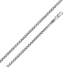 Load image into Gallery viewer, Sterling Silver Round Box 050-.85mm Chain with Spring Clasp