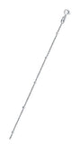 Italian Sterling Silver 030-1mm Cable Chain With Beads with Spring Clasp Closure