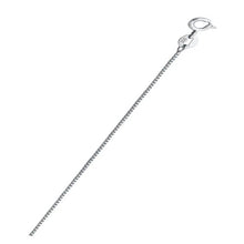Load image into Gallery viewer, Sterling Silver Rhodium Plated 0.65mm Box Chain