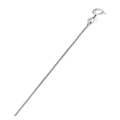 Sterling Silver Rhodium Plated 0.65mm Box Chain