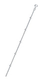 Italian Sterling Silver 040-0.6mm Box Chain With Beads with Spring Clasp Closure