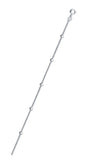 Italian Sterling Silver Polished 015-0.8mm Box Chain With Beads with Spring Clasp Closure